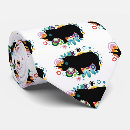 Cravate Rhino Abstraite (Roulé)