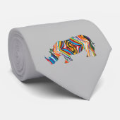 Cravate Rhinoceros dans un modèle zèbre psychédélique (Roulé)