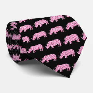 Cravate Rhinoceros fait de petits coeurs roses