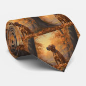 Cravate Rhodesian Ridgeback à l'automne Feuilles automne I (Roulé)