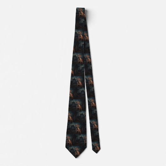 Cravate Rhodesian Ridgeback Halloween effrayant (Devant)