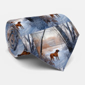 Cravate Rhodesian Ridgeback Laisser Neige Noël (Roulé)