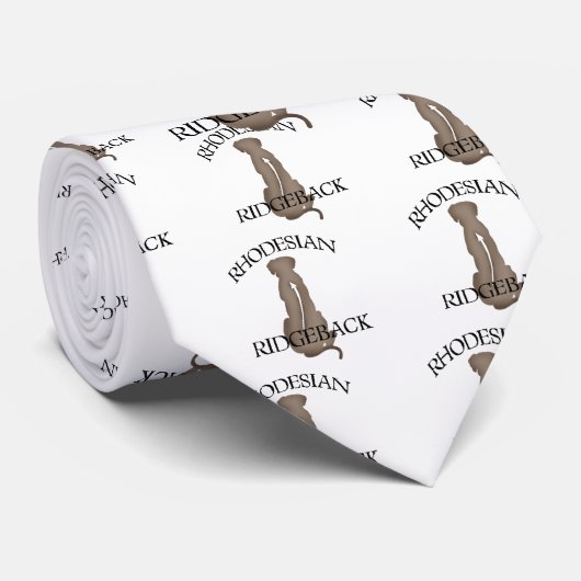 Cravate Rhodesian se reposant Ridgeback avec le texte (Roulé)
