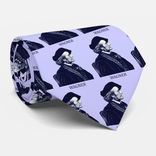 Cravate Richard Wagner, bleu (Roulé)