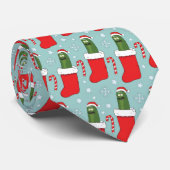 Cravate Rick et Morty | Motif de Noël Pickle Rick (Roulé)