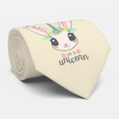 Cravate "rien n'est impossible" drôle de licorne lapin (Roulé)