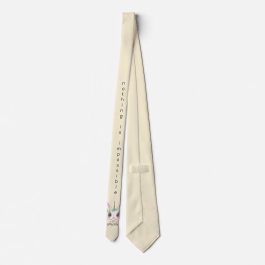 Cravate "rien n'est impossible" drôle de licorne lapin (Dos)