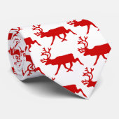 Cravate Rindeer rouge / Silhouette caribou (Roulé)