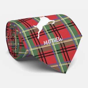Cravate Rinder sur rouge et vert Tartan Noël Plaid
