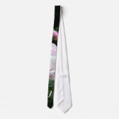 Cravate robe à monogramme de fleur de rose rose et blanc. (Dos)