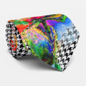 Cravate Robe rouge - détail de la dent noire et blanche (Roulé)