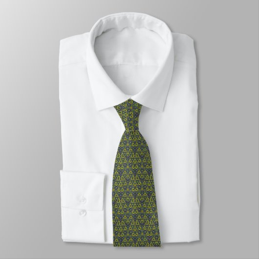 Cravate Robe verte jaune pour hommes brodée (Attaché)