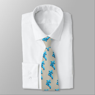 Cravate Robinet d'eau bleue