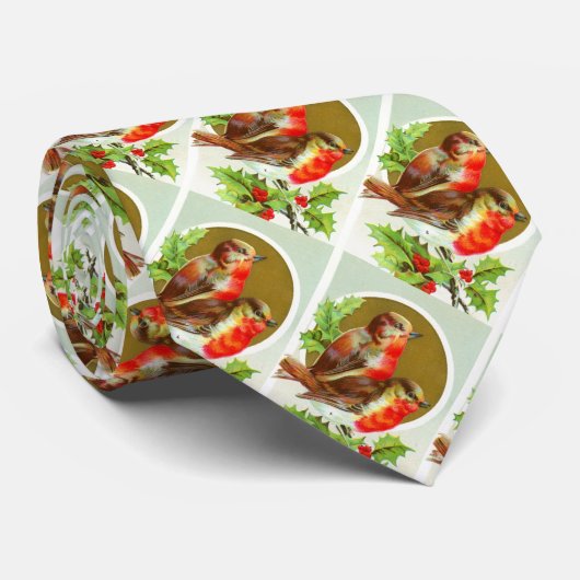 Cravate Robins de Noël mode festive (Roulé)