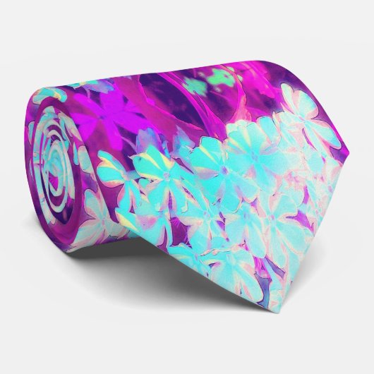 Cravate Robin's Oeuf Blue Peppermenthe Twist Phlox Flowers (Roulé)