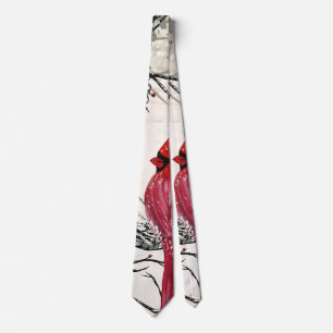 Cravate Robins rouges hiver