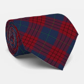 Cravate Robinson Clan Tartan Navy Blue and Red Plaid (Roulé)