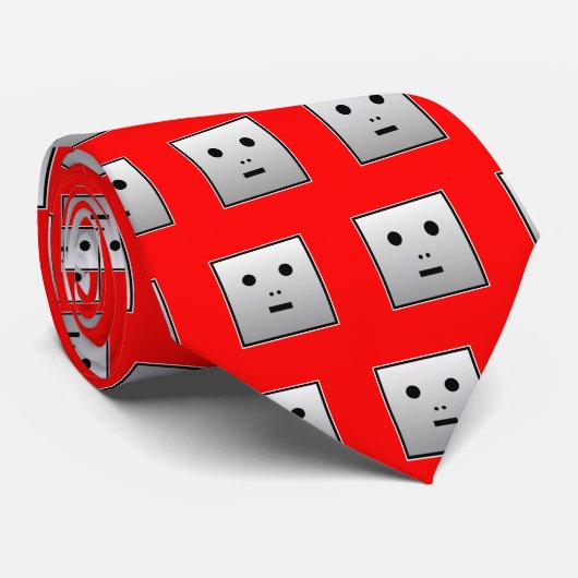 Cravate Robot anonyme - En rouge (Roulé)