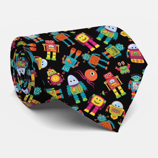 Cravate Robot coloré d'enfants (Roulé)