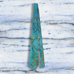 Cravate Roche en pierre de marbre bleu turquoise Gold Foil<br><div class="desc">Cette conception a été créée par art numérique. Elle peut être personnalisée en cliquant sur le bouton personnaliser et en modifiant la couleur, en ajoutant un nom, des initiales ou vos mots préférés. Contactez-moi à l'adresse colorflowcreations@gmail.com si vous souhaitez que ce design soit disponible sur un autre produit. Achetez ma...</div>