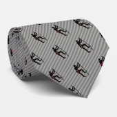 Cravate Rock Climber Scaling Mountain Face Logo sur Stripe (Roulé)