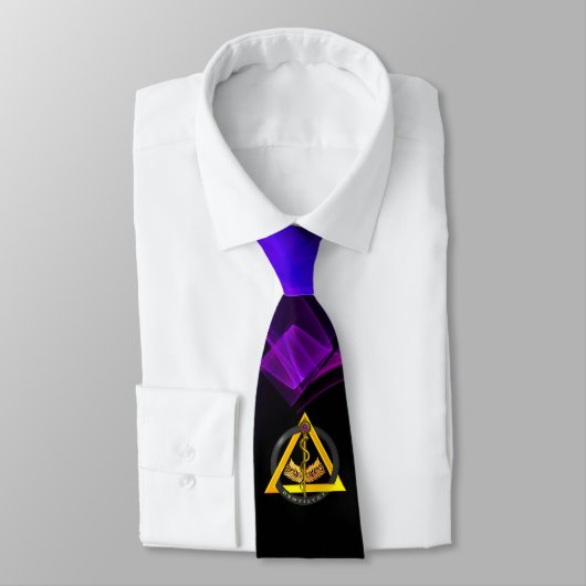 Cravate RODE DE DENTISTE DENTISTE ASCLEPIUS Noir Pourpre (Attaché)
