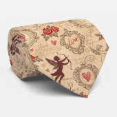 Cravate Romance de la Saint-Valentin ornée de Cupidon vict (Roulé)