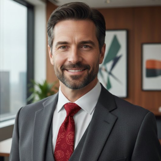 Cravate Romantic Red Floral Elegance