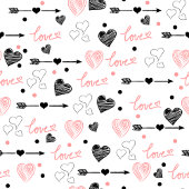 Cravate Romantic Valentine Tie Hand Drawn Heart Design