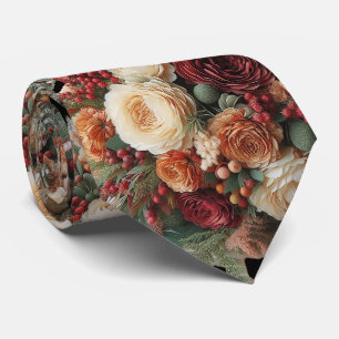 Cravate Romantique automne Floral Grooms Mariage