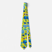 Cravate Roquettes rétro dans l'espace. B Jaune (Devant)