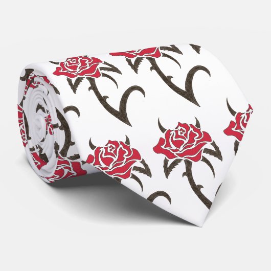 Cravate Rose à coeur (Roulé)