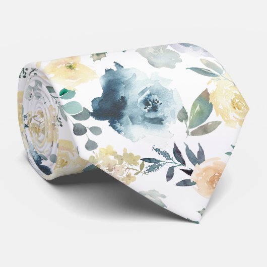 Cravate Rose à la crème bleue poussiéreuse (Roulé)