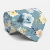 Cravate Rose à la crème bleue poussiéreuse (Roulé)