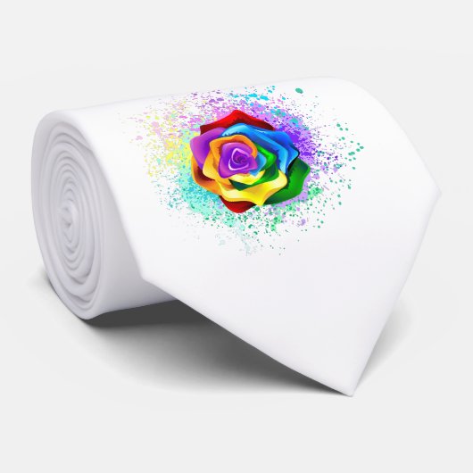 Cravate Rose arc-en-ciel coloré (Roulé)