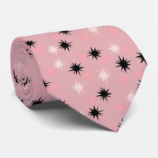 Cravate rose atomique de Starbursts (Roulé)
