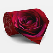 Cravate rose Belle Rose Rouge Neckties Romantique (Roulé)