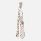 Cravate Rose Blanc Botanique Rose Bouquet Mariage Salle (Dos)
