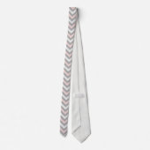 Cravate Rose, blanc cassé et gris clair en chevron (Dos)