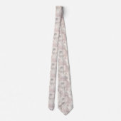 Cravate Rose Blanc Or Gris Marbre Élégant Classique Formel (Dos)