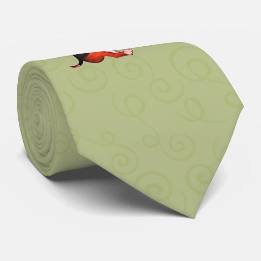 Cravate Rose blanche de beagle chiot (Roulé)