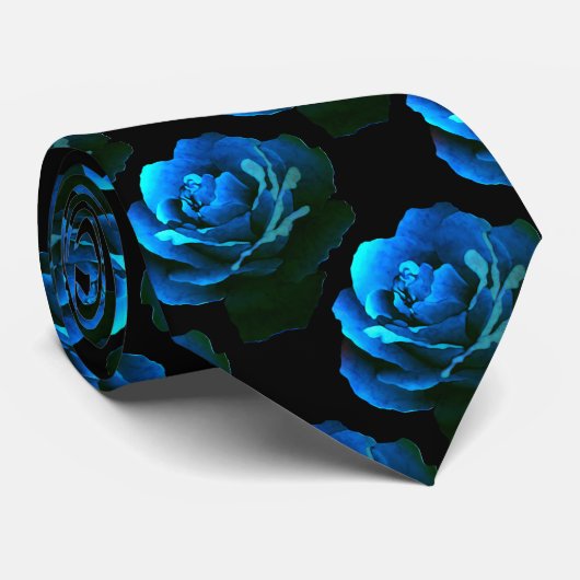 Cravate Rose bleu (Roulé)