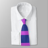 Cravate Rose bleu de rayures horizontales d'art moderne (Attaché)