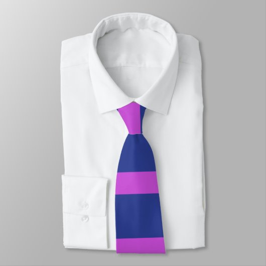 Cravate Rose bleu de rayures horizontales d'art moderne (Attaché)