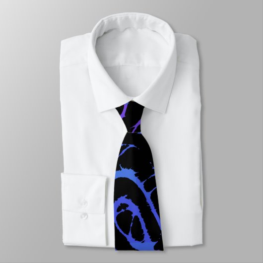 Cravate Rose Bleu et Abstrait Noir (Attaché)