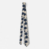 Cravate Rose Bleu Nuit Mariage d'Hiver (Dos)