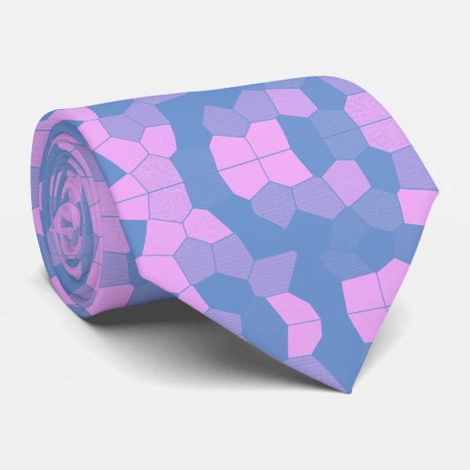 Cravate Rose/bleu rétro (Roulé)