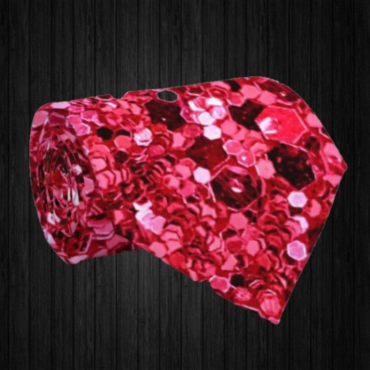 Cravate Rose Chaud Paillettes Faux Brillant Luxe Fantaisie