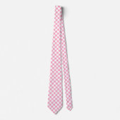 Cravate Rose Checkered et blanc (Devant)