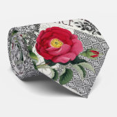 Cravate Rose Damask Joli Floral Antique (Roulé)